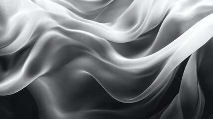 Fototapeta premium Waving white fabric creating abstract flowing texture background