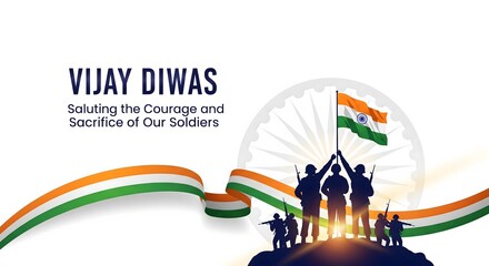 Naklejka premium Vijay diwas celebrating courage and sacrifice of soldiers