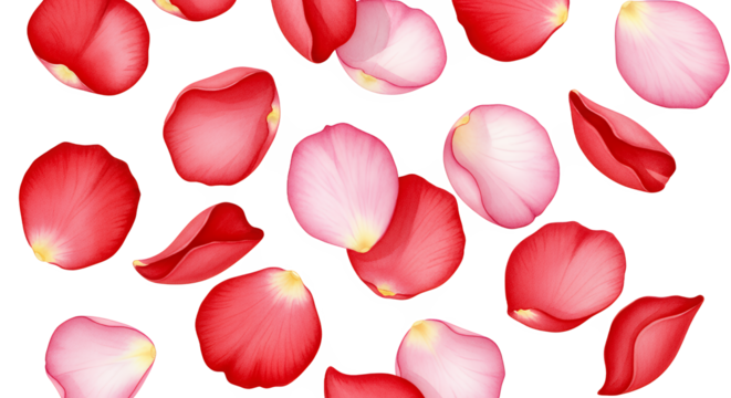 Scattered Rose Petals A Delicate Display of Floral Beauty and Romantic Essence