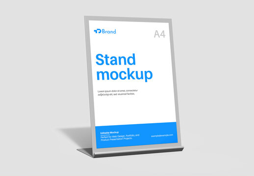 A4 Desk Stand Mockup Template