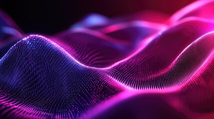 Abstract digital waves forming network data grid