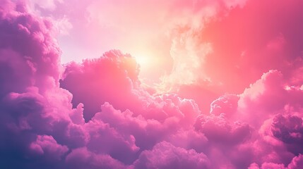 Vibrant pink and purple clouds forming heavenly sky