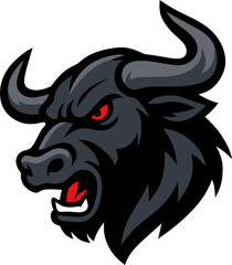 Angry Bull Head Mascot Vector Illustration