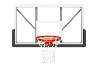 Basketball hoop and net isolated on transparent background