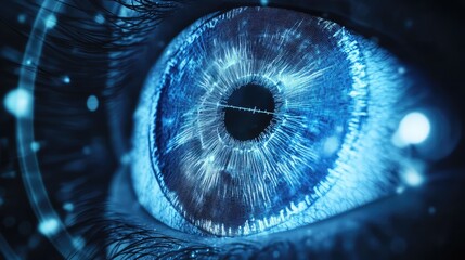Human eye scanning digital data for biometric recognition