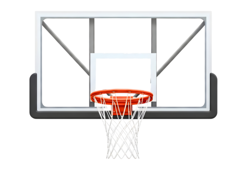 Basketball hoop and net isolated on transparent background