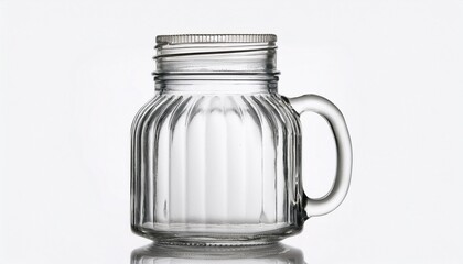 Mon Kup Transparent Empty Glass Jar On White Background