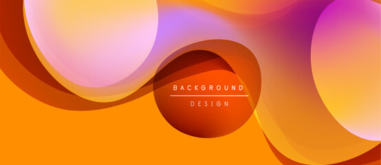 Abstract orange background. Overlapping shapes create dynamic flow, gradients add depth. Modern design elements present visual interest.