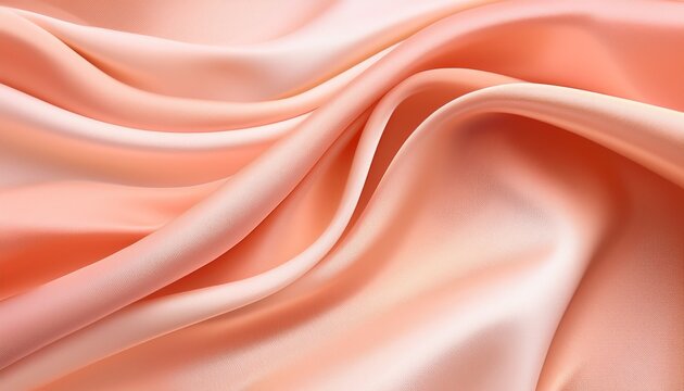Silken Waves Abstract Peach And Cream Flowing Fabric Design Peach Fuzz 2024 Color Of The Year Background