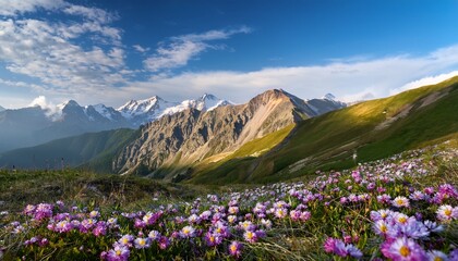 Fototapeta premium Flowers In The Mountains