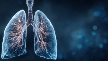 Illustrated anatomical lung graphic set symbolizing medical research and heightened awareness about lung diseases, for healthcare campaigns, education materials, and pharmaceutical advertising