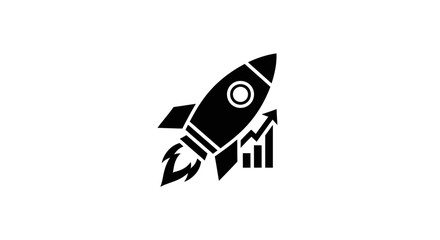 Launch your business to soaring success with this dynamic rocket and growth chart concept symbolizing ambition and progress.