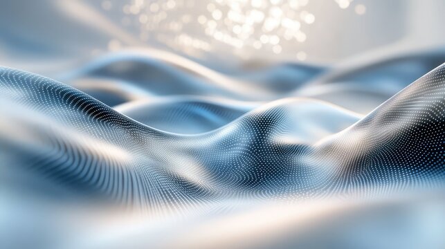 Abstract digital surface presenting futuristic data wave movement