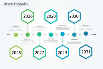 Modern business infographic for company milestones timeline template with flat icons. Easy to use for your website or presentation.