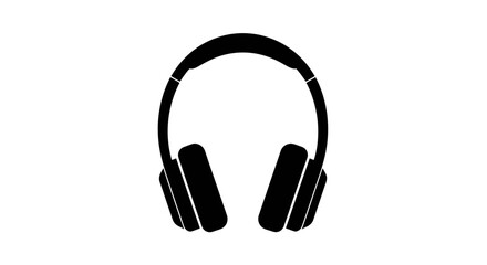 Sleek black headphones icon offering immersive audio experiences for music lovers and audiophiles
