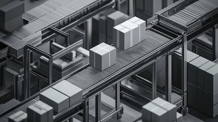 Automated logistics system processing parcels on conveyor belts