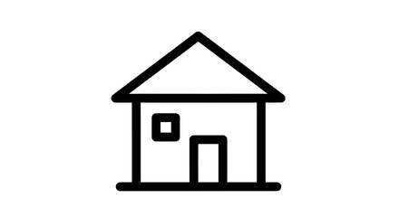 Simple house outline icon symbolizing home property real estate ownership and shelter for families building dreams