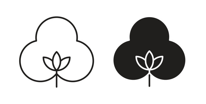 100 Persent cotton icon Isolated flat vector in outline collection on white background