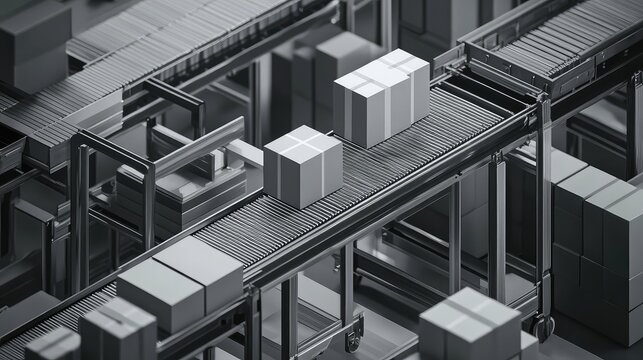 Automated logistics system processing parcels on conveyor belts