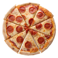 Pepperoni Pizza on transparent background