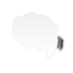 White fluffy sheep with transparent background and soft gray shadow on right side