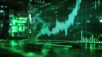 Finance data analyzing moving stock market graph