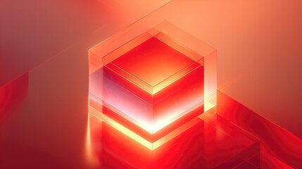 Glowing geometric cube shape abstract background