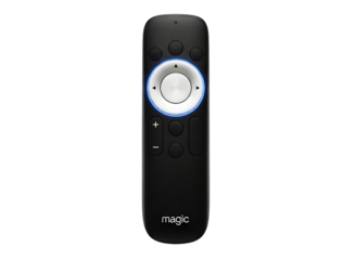 Black remote control isolated on transparent background