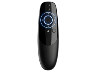 Black presentation remote control isolated on transparent background