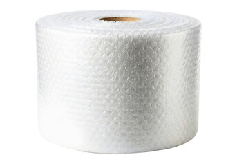 Roll of white bubble wrap isolated on transparent background