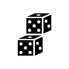 Dice Icon with Simple Design on White Background