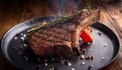 Baked Beef Steak On The Bone