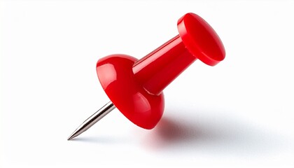 Shiny Red Pushpin Isolated On Transparent Background