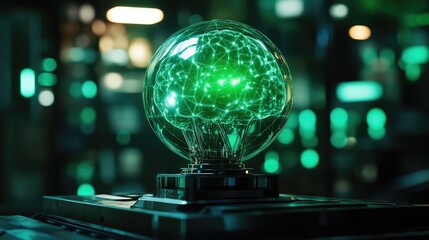 Artificial intelligence brain glowing with neural network concepts