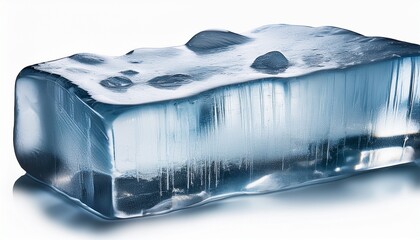 A Large Ice Block On A White Background Cutout Image And Isolated On Transparent Background