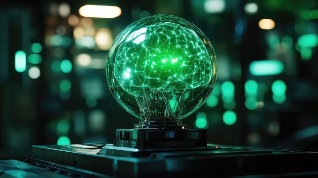 Artificial intelligence brain glowing with neural network concepts