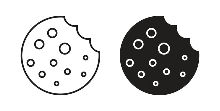 Browser cookies icon Isolated flat vector in outline collection on white background