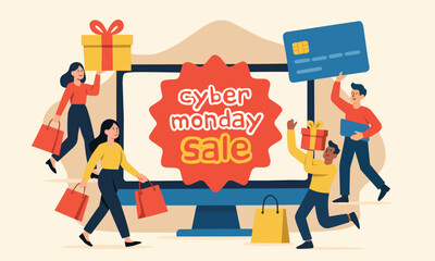 Cyber Monday Sale Vector Illustration