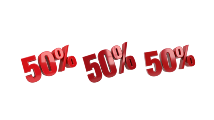 Red 50% discount number png