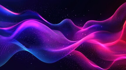Digital wave particle flowing gradient background