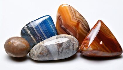 Polished Franklinite And Zincite Minerals On White