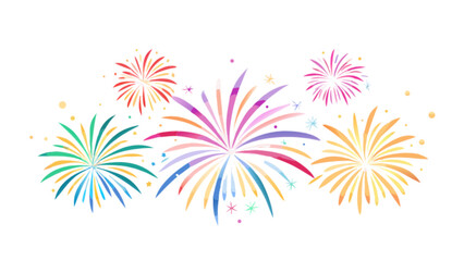 Colorful fireworks celebration illustration for new year's eve party and festive events design vector