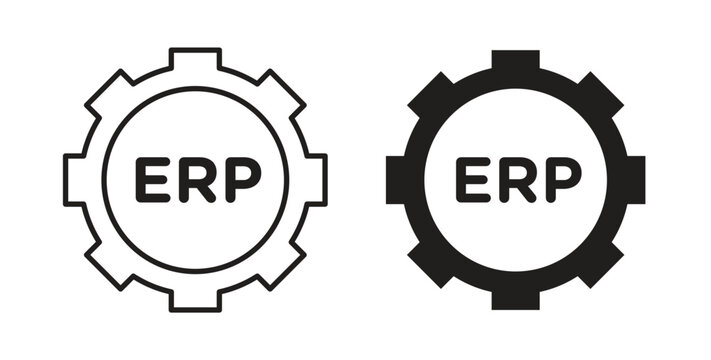 ERP system icon Isolated flat vector in outline collection on white background