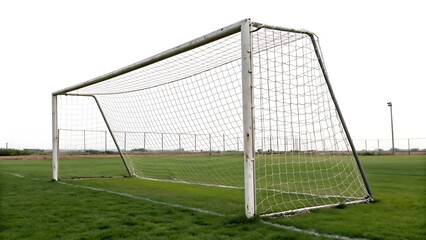 Fototapeta premium The goalposts silent roar With shadow. AI GENERATED.