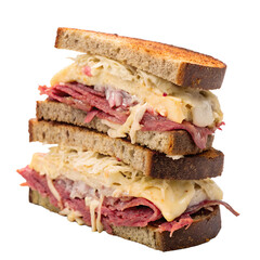 Reuben Sandwich on transparent background