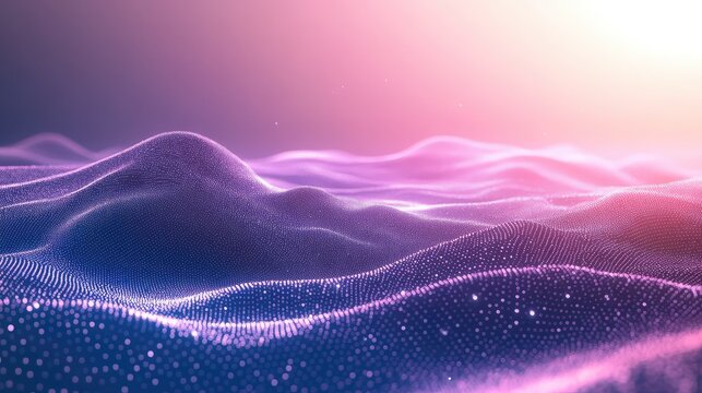 Digital wave creating a futuristic data technology background landscape