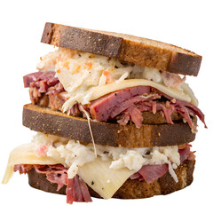 Reuben Sandwich on transparent background