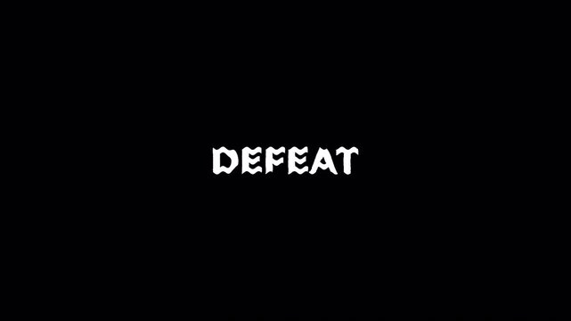 DEFEAT Word Glitch Text Animation Overlay Loop with Digital Distortion and Aggressive Vandal Font Effect