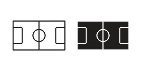 Football field icon Isolated flat vector in outline collection on white background © Bell