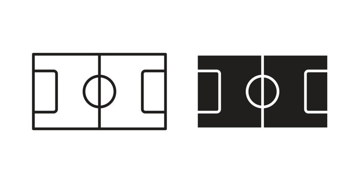 Football field icon Isolated flat vector in outline collection on white background